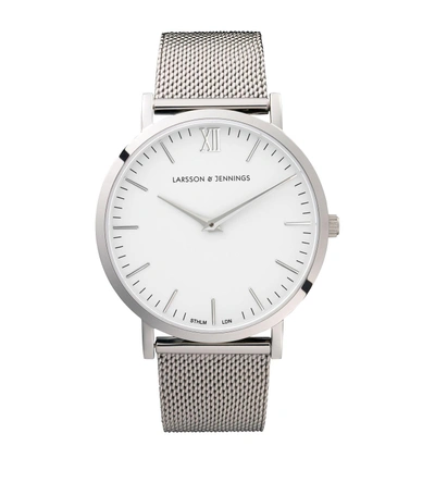 Shop Larsson & Jennings Chain Metal Watch In White