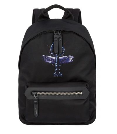 Shop Lanvin Flying Lobster Zipped Backpack In Black