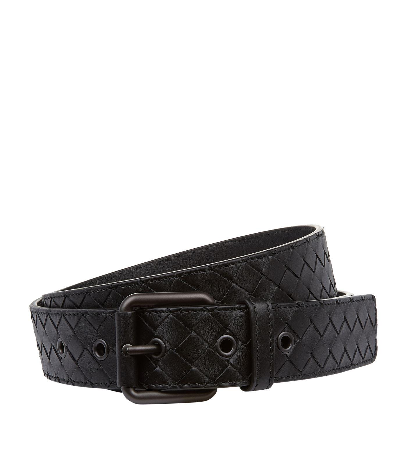 Bottega Veneta Cintura Intrecciato Leather Belt In Brown | ModeSens