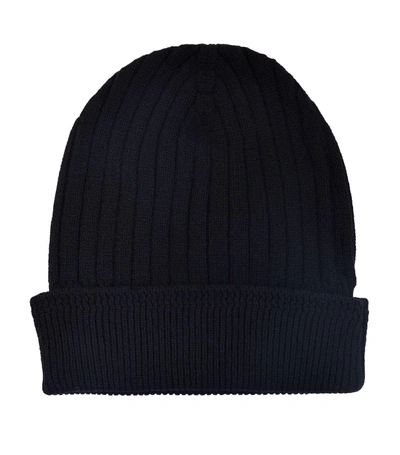 Shop Tom Ford Ribbed Beanie Hat In Black