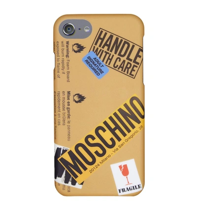 Shop Moschino Logo Warning Iphone 7 Plus Case In Multi