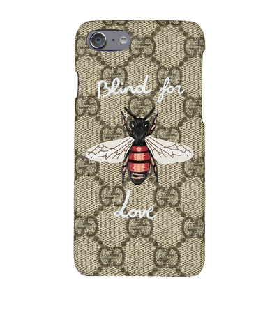 Gucci Bee Print Iphone 7 Case In Beige | ModeSens