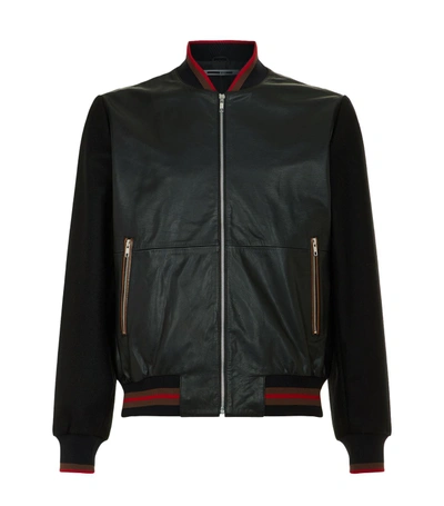 Shop Mcq By Alexander Mcqueen Soft Leather Bomber Jacket In Black