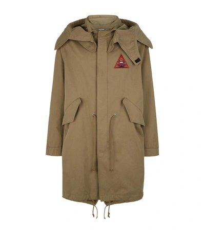 Shop Givenchy Embroidered Triangle Parka Jacket In Green