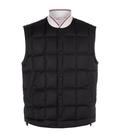 Shop Thom Browne Quilted Down Gilet In Black