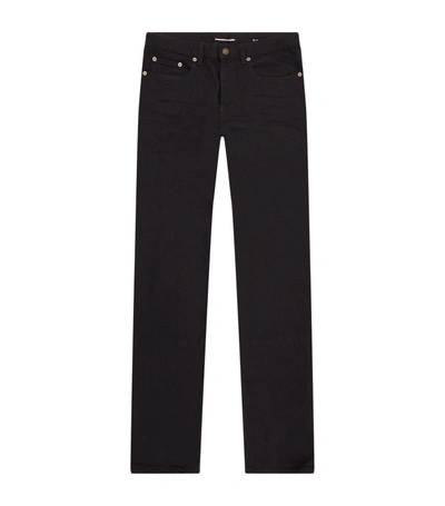 Shop Saint Laurent Low Waisted Skinny Jeans In Black