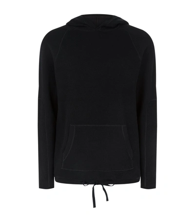 Shop Helmut Lang Waffle Stitch Hoodie In Black