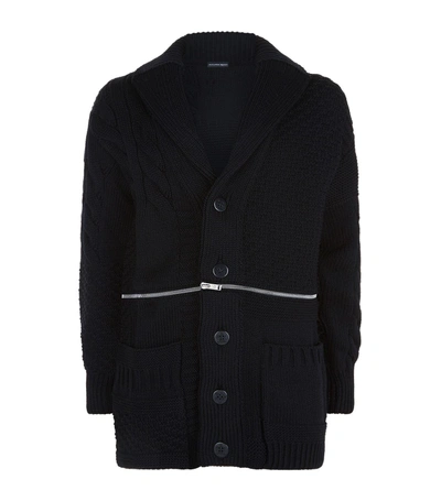 Shop Alexander Mcqueen Long Cable Knit Cardigan In Black