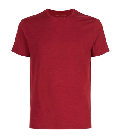 Derek Rose Basel 3 Crewneck Lounge T-shirt, Red | ModeSens