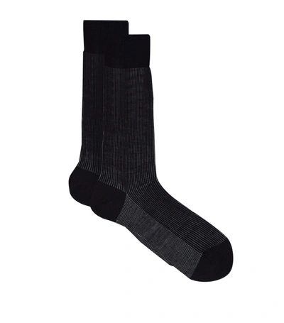 Shop Pantherella Merino Wool Shadow Socks In Black