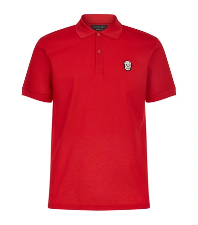 Shop Alexander Mcqueen Skull Badge Polo Shirt In Red