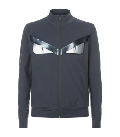 Shop Fendi Technical Zip Up Sweater, Grey, It 54