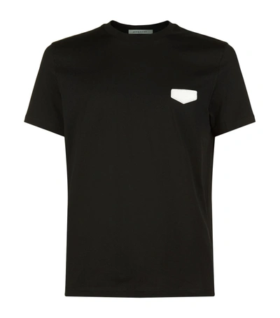 Shop Givenchy Leather Logo Patch T-shirt In Black