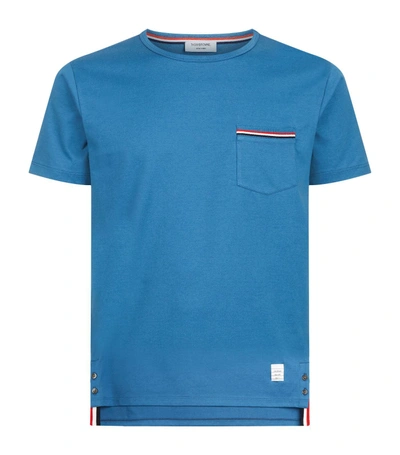 Shop Thom Browne Pocket T-shirt In Blue