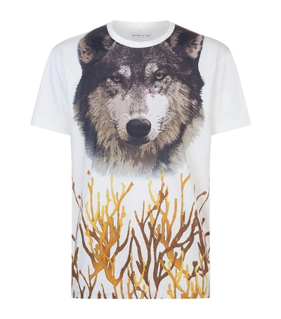 Shop Etro Wolf Face Graphic T-shirt In White