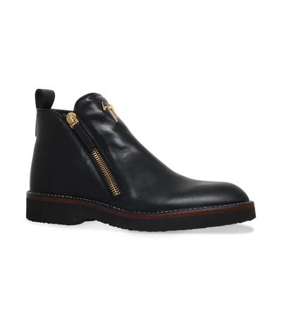 Shop Giuseppe Zanotti Austin Double Zip Boots In Black