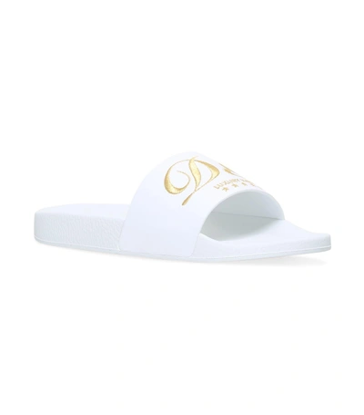 Shop Dolce & Gabbana Poolside Logo Slides In White
