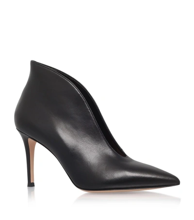 Shop Gianvito Rossi Vania Leather High-back Ankle Boots In Black