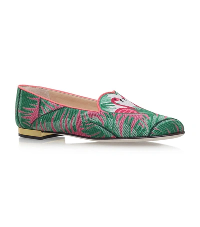 Shop Charlotte Olympia Flamingo Slippers In Multi
