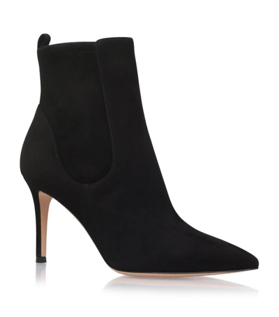 Shop Gianvito Rossi Suede Bennett Ankle Boots 100 In Black