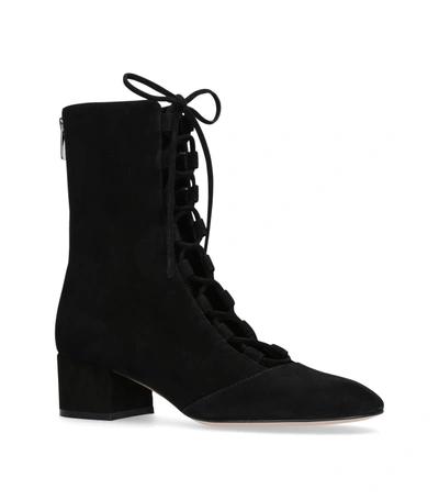 Shop Gianvito Rossi Delia Lace-up Ankle Boots In Black