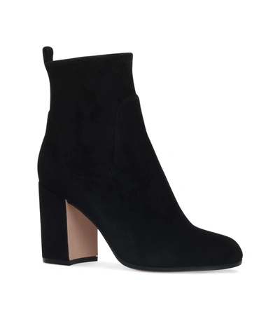 Shop Gianvito Rossi Suede Felder Ankle Boots 85 In Black