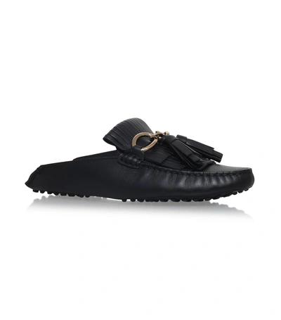 Shop Tod's Gommino Pantofola Fringed Driving Shoe In Black