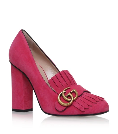 Shop Gucci Marmont Fringed Pumps 105 In Pink