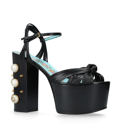 Shop Gucci Embellished Allie Platform Sandals 105 In Black