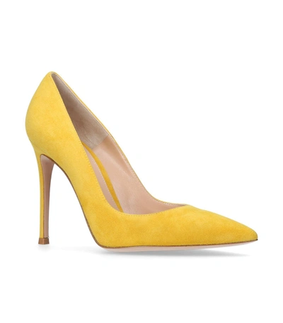 Shop Gianvito Rossi Suede Gianvito Pumps 105 In Yellow