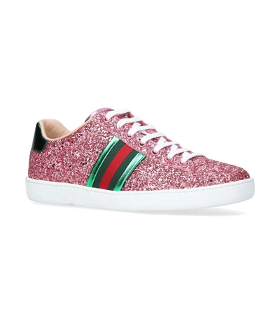 Shop Gucci Glitter New Ace Sneakers, Pink, It 35