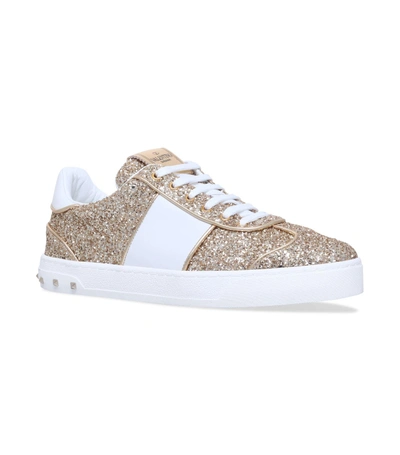 Shop Valentino Fly Crew Low-top Sneakers In Gold