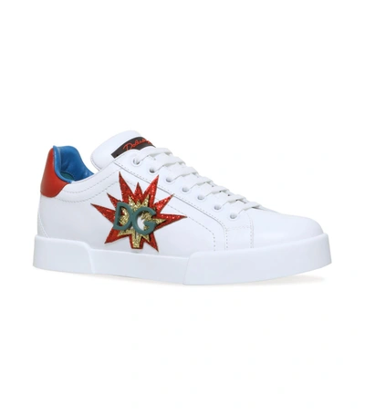 Shop Dolce & Gabbana Leather Classic Flash Sneakers In White