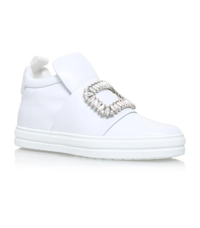 Shop Roger Vivier Sneaky Viv Embellished High-top Sneakers In White