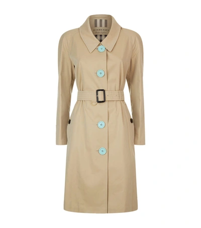 Shop Burberry Cotton Garbadine Trench Coat In Yellow