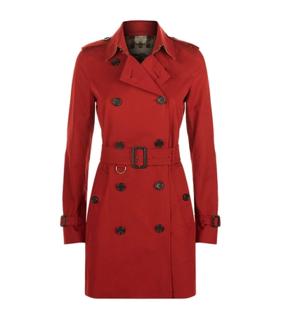 Shop Burberry The Kensington Mid-length Heritage Trench Coat In Red