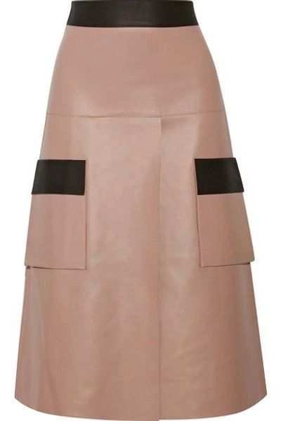 Shop Dion Lee Two-tone Leather Skirt