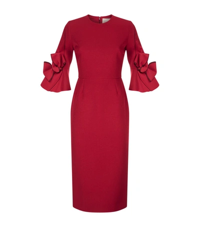 Shop Roksanda Lavete Bow Sleeve Dress In Red