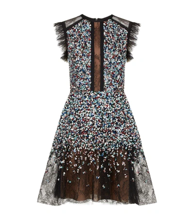 Shop Elie Saab Embellished Lace Trim Dress In Multi