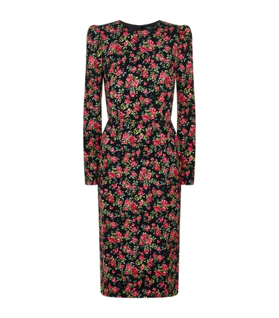 Shop Dolce & Gabbana Rose Print Pencil Dress In No Color