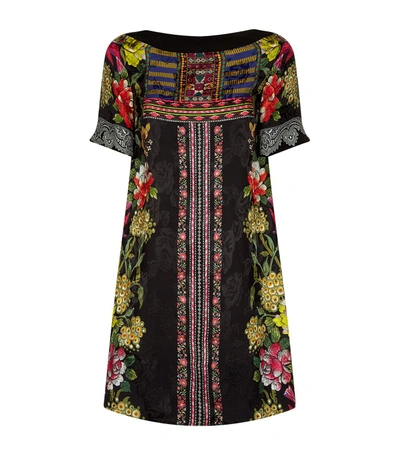 Shop Etro Floral Print Silk Tunic Dress In Multi