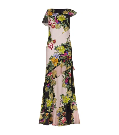 Shop Etro Floral Ruffle Gown In Multi