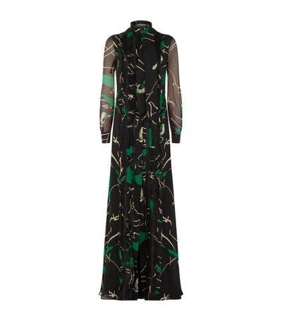 Shop Valentino Chiffon Panther Gown In Multi