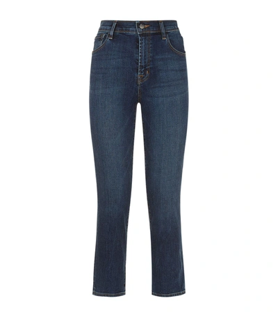 Shop J Brand Ruby High Rise Crop Jeans In Blue