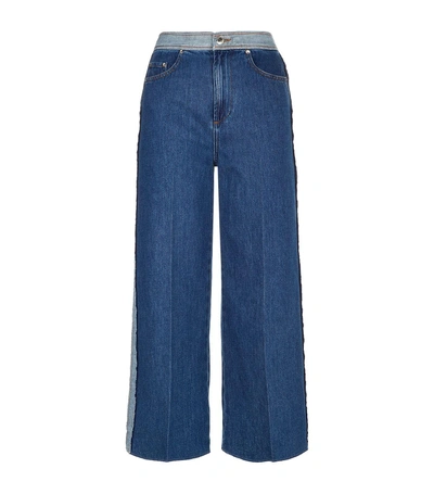 Shop Red Valentino Inside-out Culotte Jeans In Blue