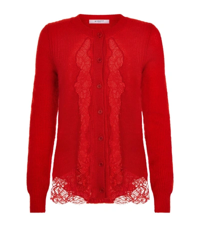 Shop Givenchy Mohair Cardigan In Red