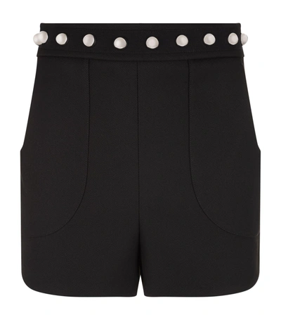 Shop Red Valentino Ball Stud Twill Shorts In Black