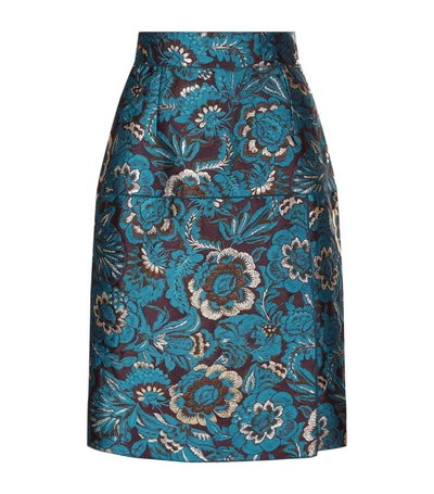 Shop Dolce & Gabbana Floral Jacquard Lantern Skirt In Multi