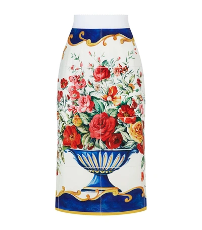 Shop Dolce & Gabbana Caltagirone Print Pencil Skirt In Multi