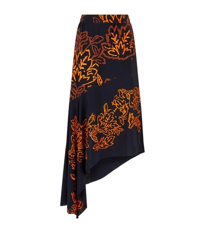 Shop Peter Pilotto Embroidered Skirt In Navy